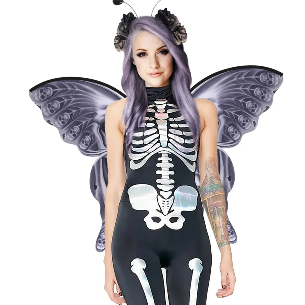 New Halloween Butterfly Wings Black Skull Wings Carnival Costume Props Adult Dance Costume
New Halloween Butterfly Wings Black Skull Wings Carnival Costume Props Adult Dance Costume