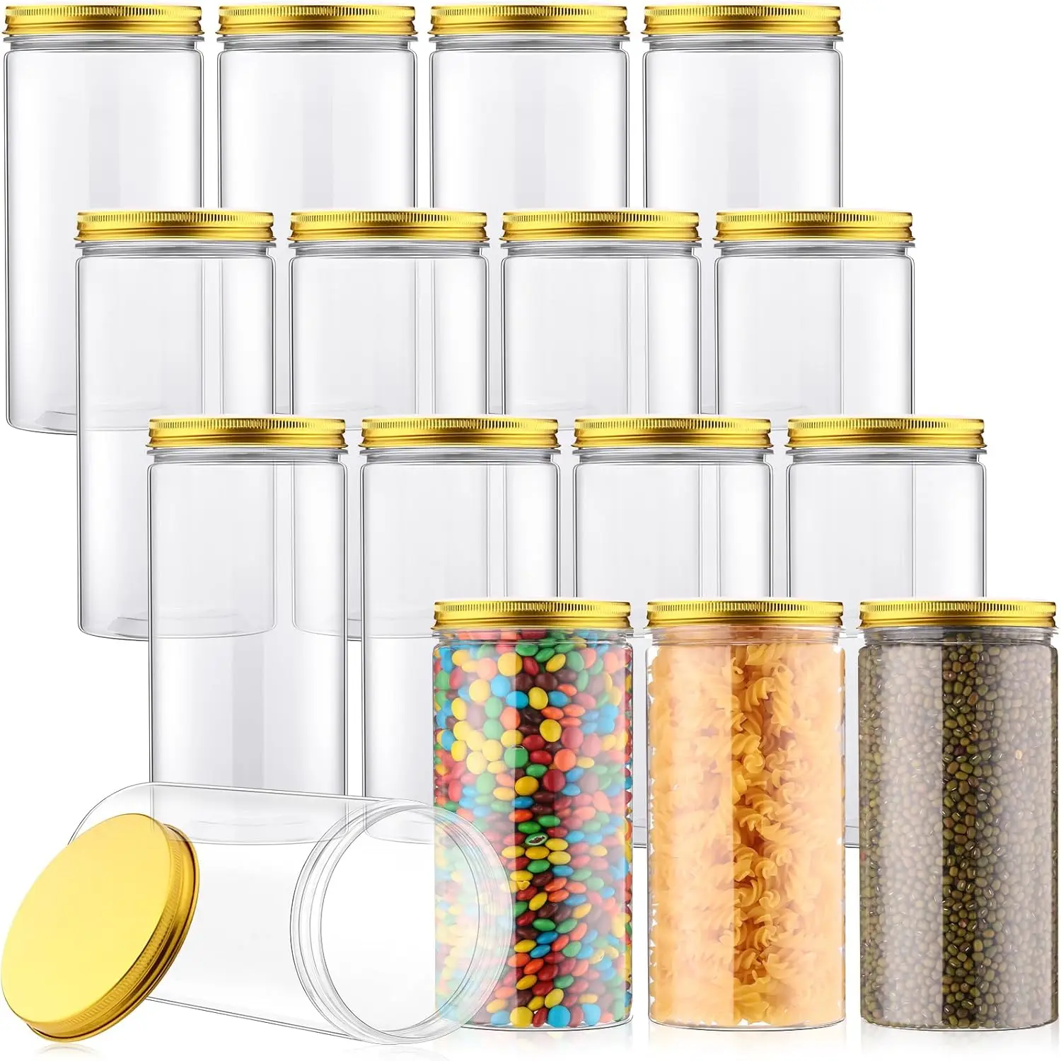 16 Pcs Plastic Jars with Lids 30 oz Bottles Containers Plastic Mason Jars Canisters Cylinders Storage Kitchen and Househ
16 Pcs Plastic Jars with Lids 30 oz Bottles Containers Plastic Mason Jars Canisters Cylinders Storage Kitchen and Househ
