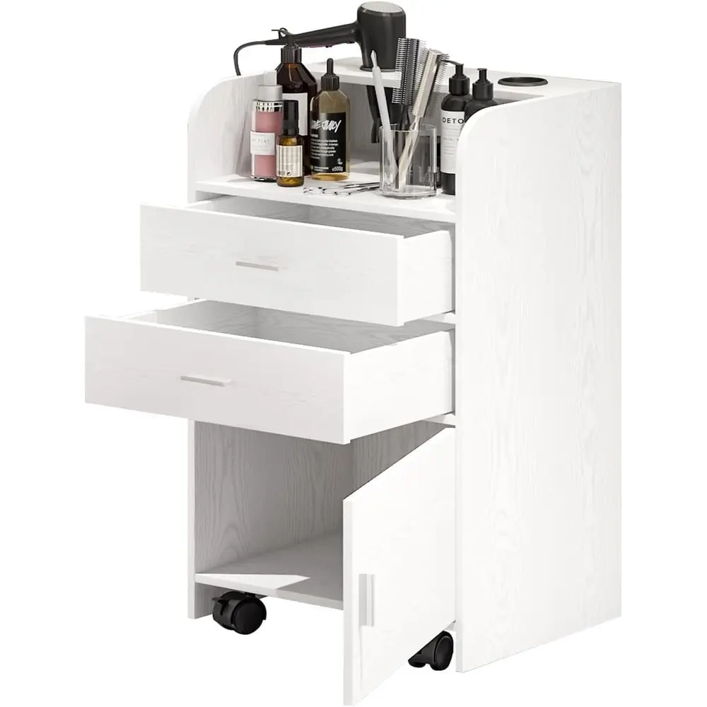 Mobile Beauty Cart for Salons, Barbershops, and Nail Services with White Styling Station
Mobile Beauty Cart for Salons, Barbershops, and Nail Services with White Styling Station