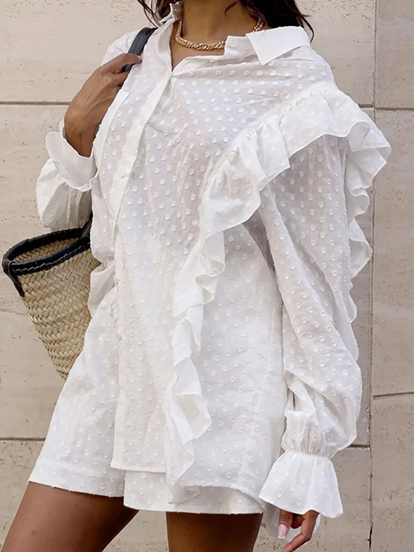 Pure Cotton All-In-One Solid Color Design High-Waisted Long-Sleeved Shorts Set Sweet Sense Horn Sleeve 2025 New Niche Fashion
Pure Cotton All-In-One Solid Color Design High-Waisted Long-Sleeved Shorts Set Sweet Sense Horn Sleeve 2025 New Niche Fashion