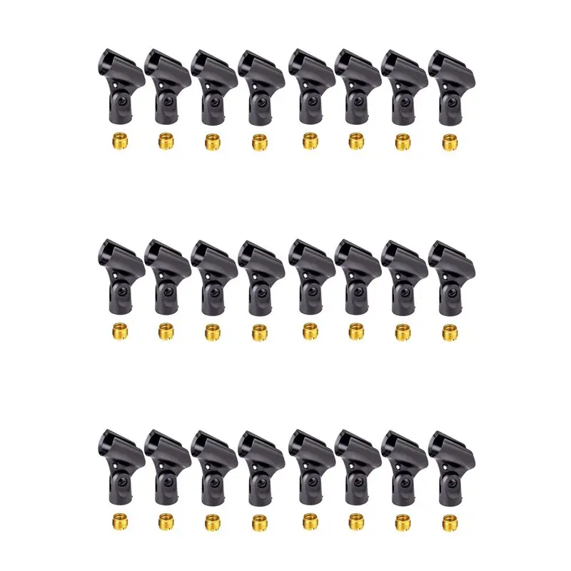 FULL-24 Pieces Universal Microphone Clip Holder With 5/8 Inch Male To 3/8 Inch Female Nut Adapters
FULL-24 Pieces Universal Microphone Clip Holder With 5/8 Inch Male To 3/8 Inch Female Nut Adapters