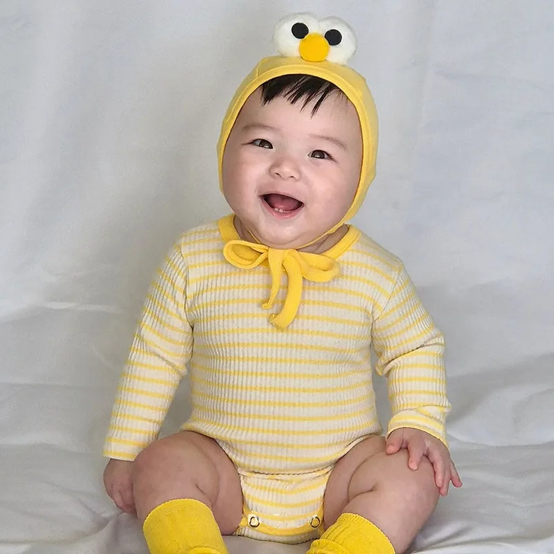2026 Spring New Baby Long Sleeve Bodysuit + Hat Infant Girls Cute Thin Striped Jumpsuit Newborn Toddler Cotton Clothes 0-24M
2026 Spring New Baby Long Sleeve Bodysuit + Hat Infant Girls Cute Thin Striped Jumpsuit Newborn Toddler Cotton Clothes 0-24M