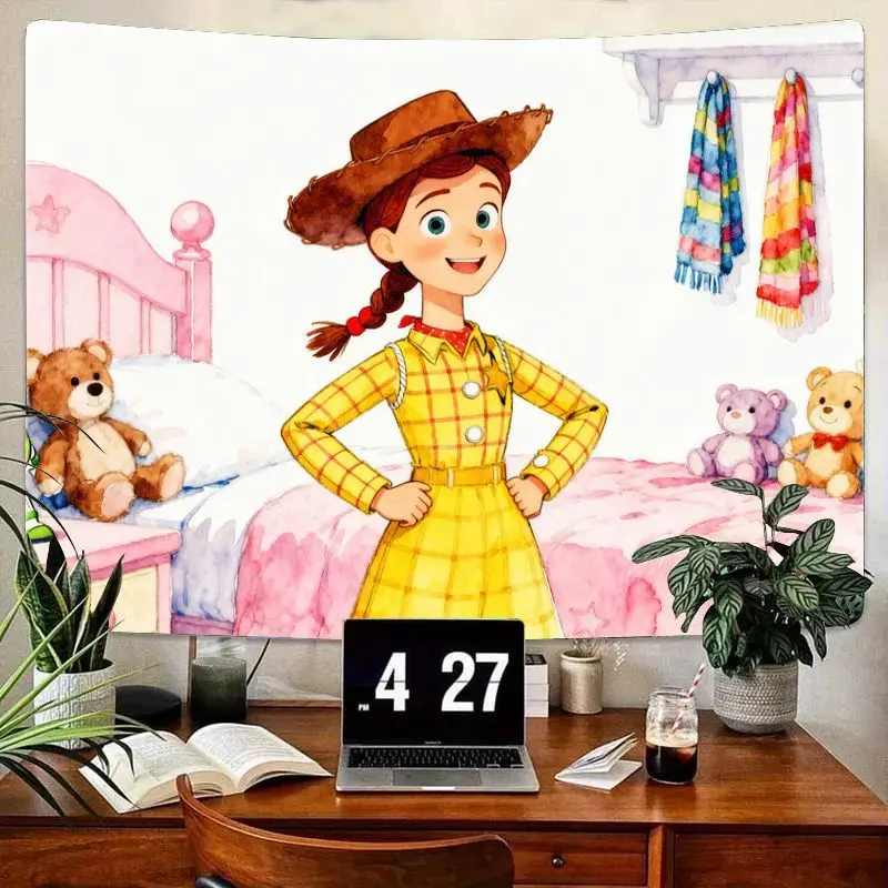1 шт., Disney Pixar Toy Story, гобелен Джесси, современный полиэстер, настенное искусство, розовая акварель, декор для спальни, подарок для девочек
1 шт., Disney Pixar Toy Story, гобелен Джесси, современный полиэстер, настенное искусство, розовая акварель, декор для спальни, подарок для девочек