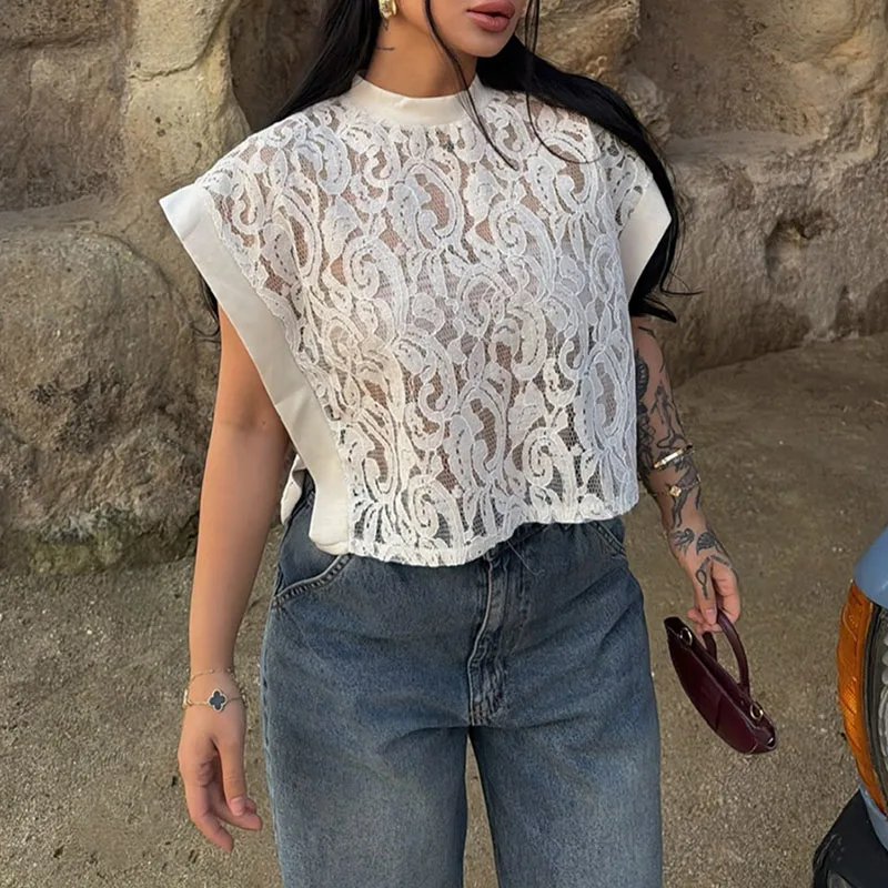Elegant Sleeveless Loose Women's T-shirts Fashion Solid Color Crochet Mesh Vest Summer O-neck Lace Hollow Out Beach Pullovers
Elegant Sleeveless Loose Women's T-shirts Fashion Solid Color Crochet Mesh Vest Summer O-neck Lace Hollow Out Beach Pullovers