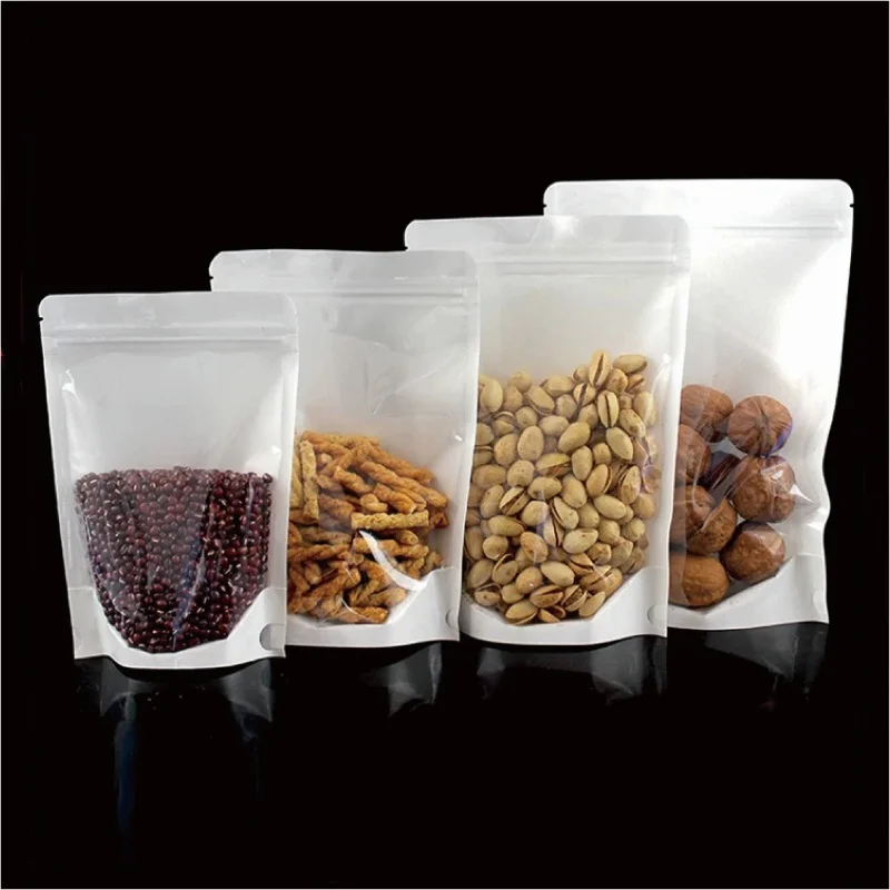 3x4 Inch White One Side Clear Resealable Plastic Kraft Paper Stand Up Zip Lock Snacks Coffee Beans Tea Gifts Pouches
3x4 Inch White One Side Clear Resealable Plastic Kraft Paper Stand Up Zip Lock Snacks Coffee Beans Tea Gifts Pouches