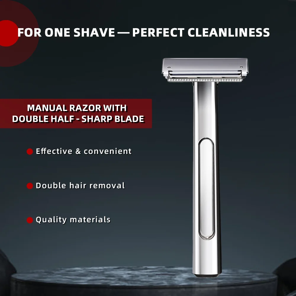 RZACLEA Suspended Blade Thickness Chrome Double-edged Safety Razor Half Blade Shaver Gift Box Male Metal Handle Shaving Razor
RZACLEA Suspended Blade Thickness Chrome Double-edged Safety Razor Half Blade Shaver Gift Box Male Metal Handle Shaving Razor