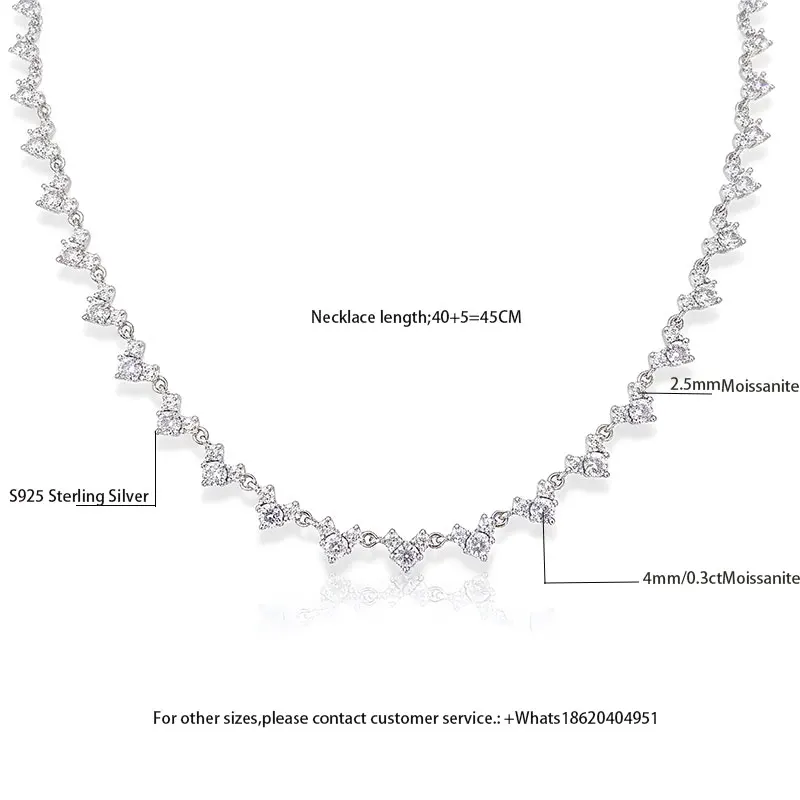 Новое поступление, сверкающее ожерелье из стерлингового серебра 925 пробы 2,5 мм/4 мм 0,3 карата с муассанитом, регулируемое длина 40 + 5 = 45 см, тонкое Je
Новое поступление, сверкающее ожерелье из стерлингового серебра 925 пробы 2,5 мм/4 мм 0,3 карата с муассанитом, регулируемое длина 40 + 5 = 45 см, тонкое Je