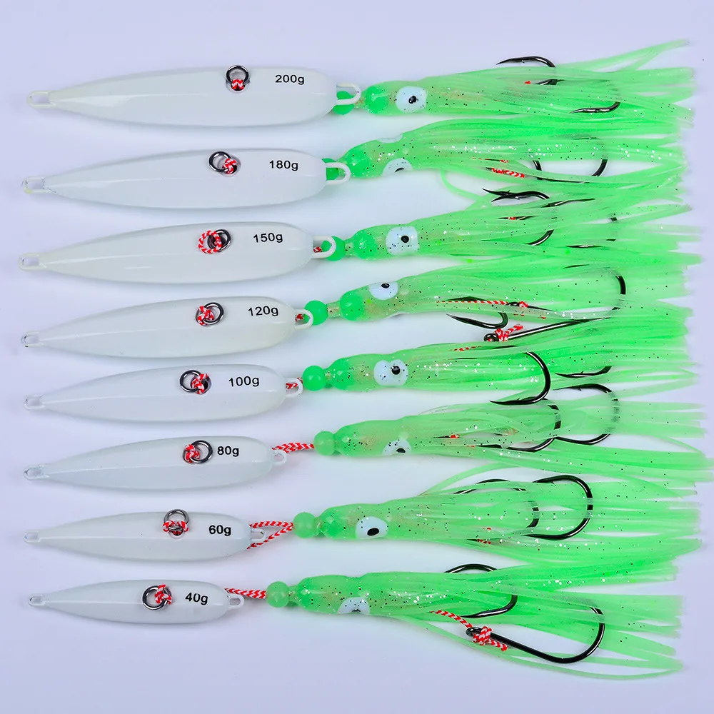 40-200g Luminous Submergence Deep Sea Jigging Fishing Lure Metal Jig Spoon Pesca Shore Lures Fish Tuna Saltwater Squid Bait
40-200g Luminous Submergence Deep Sea Jigging Fishing Lure Metal Jig Spoon Pesca Shore Lures Fish Tuna Saltwater Squid Bait