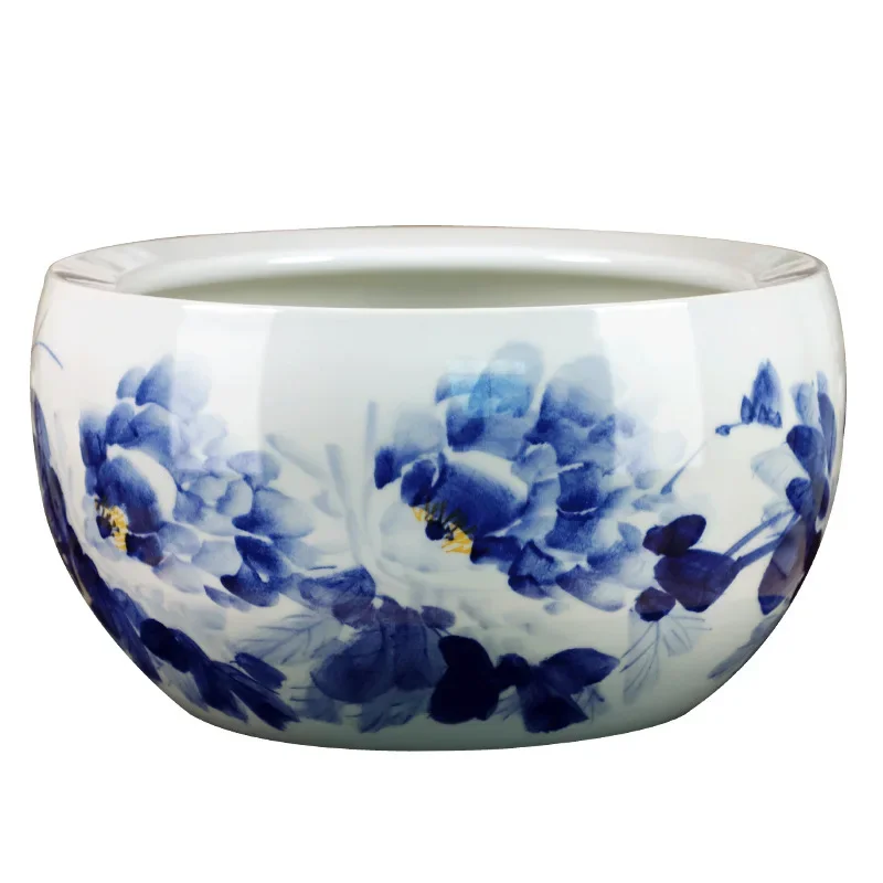 Ceramics hand-painted blue and white porcelain fish tank cornucopia shallow water turtle tank lotus pot living room
Ceramics hand-painted blue and white porcelain fish tank cornucopia shallow water turtle tank lotus pot living room