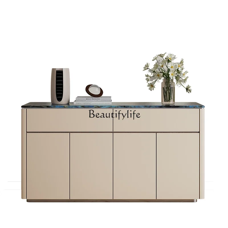 L*Italian saddle leather dining side cabinet marble simple light luxury restaurant floor-to-ceiling wall cabinet
L*Italian saddle leather dining side cabinet marble simple light luxury restaurant floor-to-ceiling wall cabinet