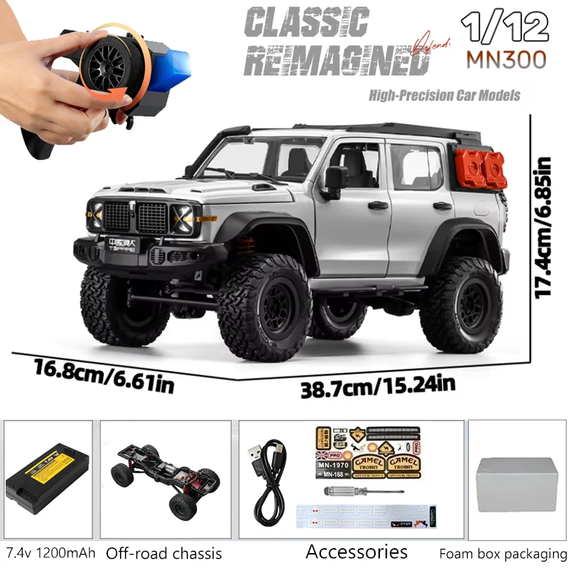 Радиоуправляемая машина-танк MN300 1:12, полноприводная, с пропорциональным управлением, внедорожник, модель 2.4G, подарок для взрослых, игрушка для детей
Радиоуправляемая машина-танк MN300 1:12, полноприводная, с пропорциональным управлением, внедорожник, модель 2.4G, подарок для взрослых, игрушка для детей