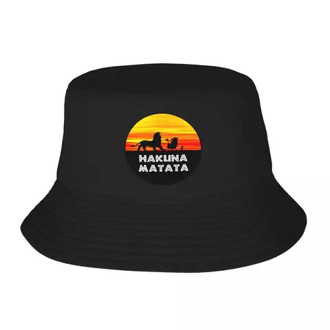 Sombrero de cubo personalizado Hakuna Matata mujeres hombres divertido Timon Pumba sol al aire libre verano Camping gorra de pesca