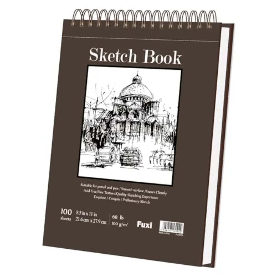 Sketchbook 8.5x11, 100 Sheets Hard Cover Sketch Book, 68 lb/100gsm Drawing Pad Paper, Spiral Sketch Pad, Blank Sketchbook for A
Sketchbook 8.5x11, 100 Sheets Hard Cover Sketch Book, 68 lb/100gsm Drawing Pad Paper, Spiral Sketch Pad, Blank Sketchbook for A