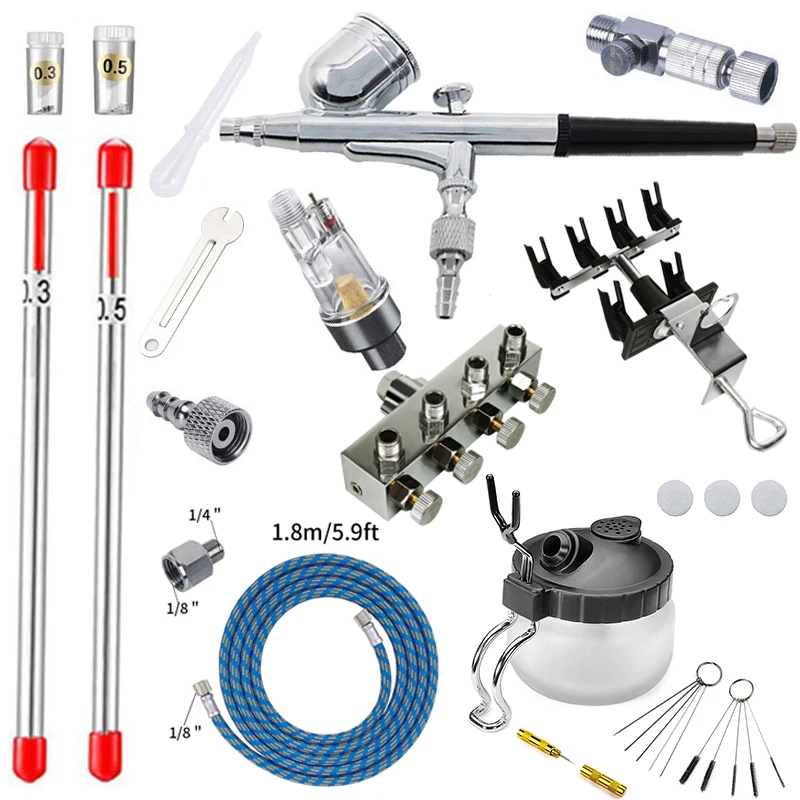 Dual-Action Airbrush with 40psi Auto Stop Compressor Kit Air Brush Spray Gun for Makeup Nail Paint Tattoo Body Cake Car Barber
Dual-Action Airbrush with 40psi Auto Stop Compressor Kit Air Brush Spray Gun for Makeup Nail Paint Tattoo Body Cake Car Barber