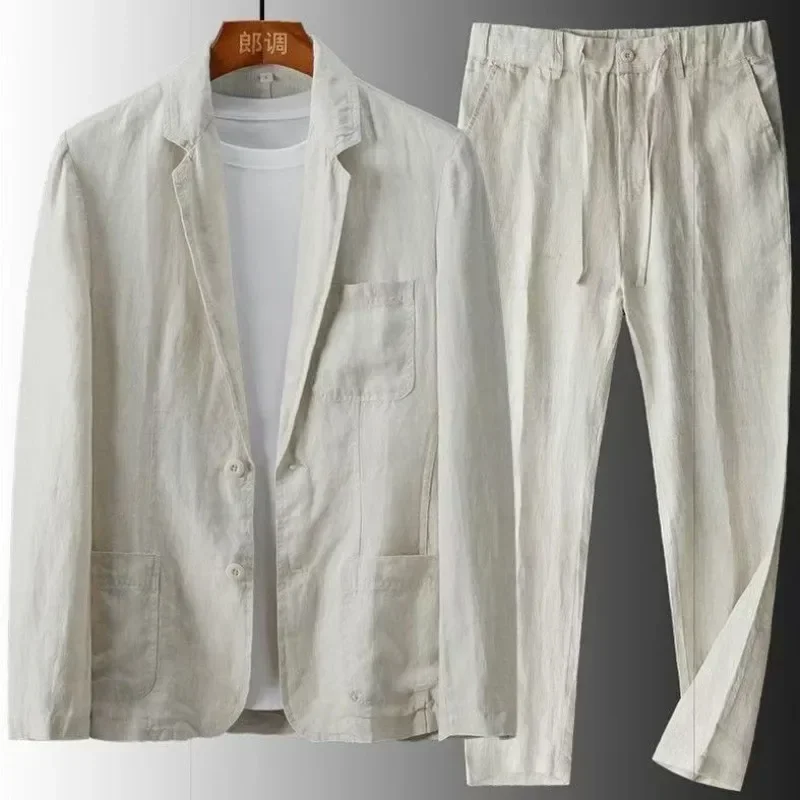 Men's Spring Summer Casual Sets Cotton Linen Two-piece Set Blazer Jacket + Pants Casual Business Thin Clothing Breathable Suit
Men's Spring Summer Casual Sets Cotton Linen Two-piece Set Blazer Jacket + Pants Casual Business Thin Clothing Breathable Suit