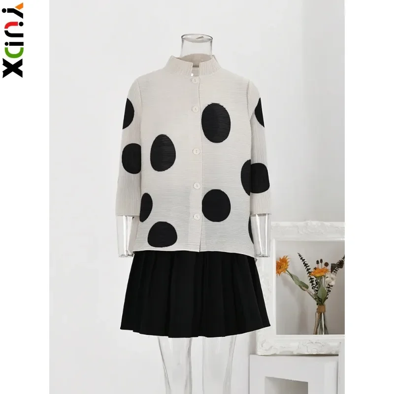 YUDX Miyake Pleated Shirts for Women Single Breasted Stand Collar Dot Pattern Female Elegant Top Clothing 2024 Autumn New
YUDX Miyake Pleated Shirts for Women Single Breasted Stand Collar Dot Pattern Female Elegant Top Clothing 2024 Autumn New