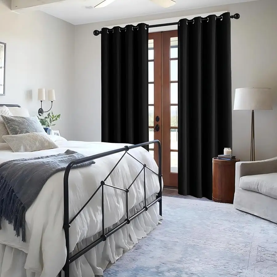 Black Blackout Curtains 84 Inch Length 2 Panels Set, Black Out Curtains for Bedroom 84 Inch Long, Grommet Energy Sa ing Room Dar
Black Blackout Curtains 84 Inch Length 2 Panels Set, Black Out Curtains for Bedroom 84 Inch Long, Grommet Energy Sa ing Room Dar