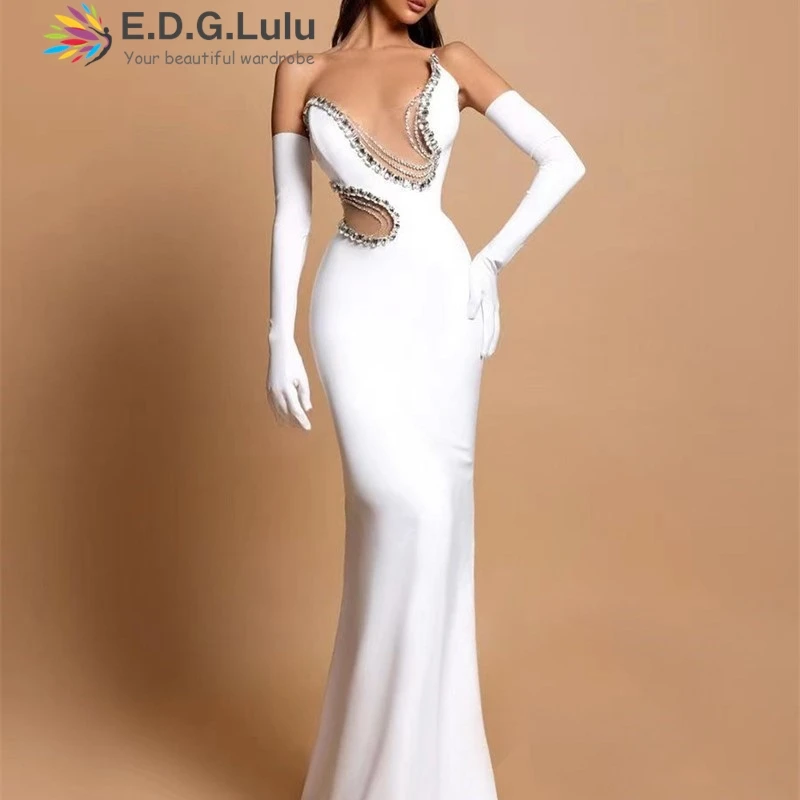 EDGLuLu Design Diamond Inlay Splicing Irregular Birthday Dress Sexy Backless Black White Party Evening Dresses 2025 Woman 0403
EDGLuLu Design Diamond Inlay Splicing Irregular Birthday Dress Sexy Backless Black White Party Evening Dresses 2025 Woman 0403