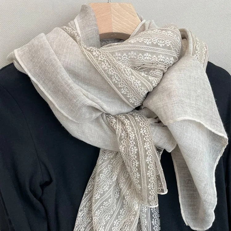 Flaxen lace thin scarf women's summer sunscreen shawl spring and autumn foreign style fashion scarf silk scarf temperament yarn
Flaxen lace thin scarf women's summer sunscreen shawl spring and autumn foreign style fashion scarf silk scarf temperament yarn
