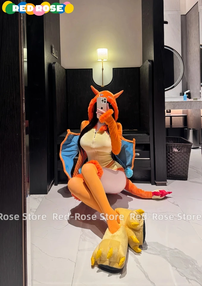 2025 Anime New Charizard Cosplay Costume Halloween Christmas Role Playing Party S-XL Sexy and Cute Tail Wing Jumpsuit 
2025 Anime New Charizard Cosplay Costume Halloween Christmas Role Playing Party S-XL Sexy and Cute Tail Wing Jumpsuit