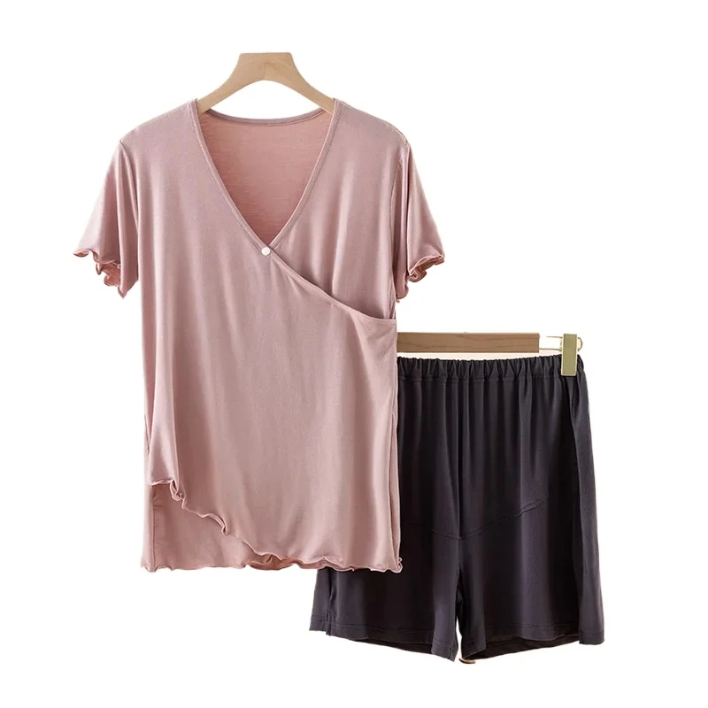 Short-sleeved Shorts Belly Support Loungewear Breastfeeding Clothes Modal Confinement Maternity Postpartum Breastfeeding Suit
Short-sleeved Shorts Belly Support Loungewear Breastfeeding Clothes Modal Confinement Maternity Postpartum Breastfeeding Suit