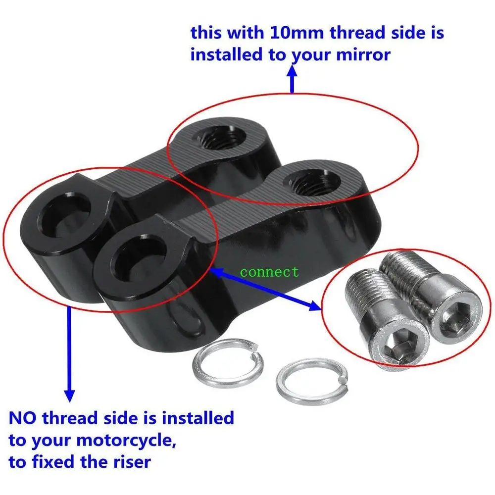 1Pair Universal For Honda Yamaha Suzuki Kawasaki Ducati BMW HarleyDavidson Motorcycle Mirror Mount Risers left right MMRM10CA
1Pair Universal For Honda Yamaha Suzuki Kawasaki Ducati BMW HarleyDavidson Motorcycle Mirror Mount Risers left right MMRM10CA