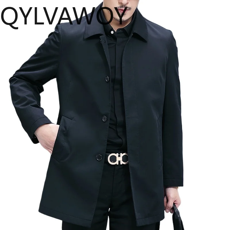 QYLVAWOY 100% Cotton 2025 Spring Autumn Middle-Aged Men's Mid-Length Trench Coat Dad's Outfit Business Casual Outerwear LJ2187
QYLVAWOY 100% Cotton 2025 Spring Autumn Middle-Aged Men's Mid-Length Trench Coat Dad's Outfit Business Casual Outerwear LJ2187