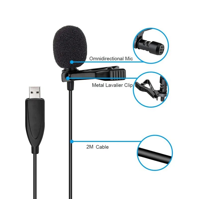 USB Microphone Lavalier 6.6 ft Microphone PC Omnidirectional Condenser Lavalier Clip on Mic for Computer, Mac, Laptop HOT
USB Microphone Lavalier 6.6 ft Microphone PC Omnidirectional Condenser Lavalier Clip on Mic for Computer, Mac, Laptop HOT