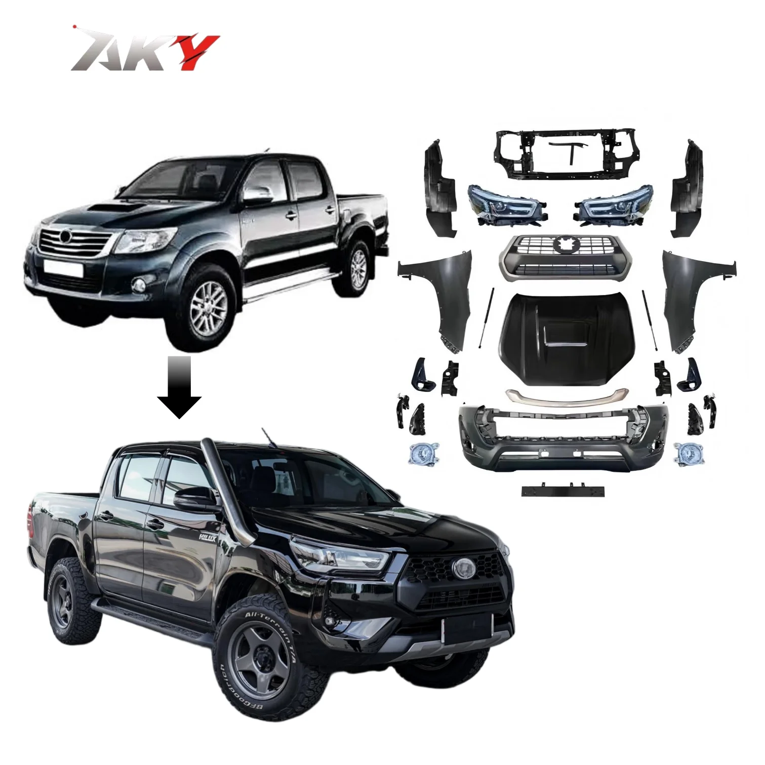 Modification High Quality for To-yo-ta Hilux Bodykit 2004-2015 Vigo Upgradeto Revo 2021style Front Bumper New Design Headlights
Modification High Quality for To-yo-ta Hilux Bodykit 2004-2015 Vigo Upgradeto Revo 2021style Front Bumper New Design Headlights