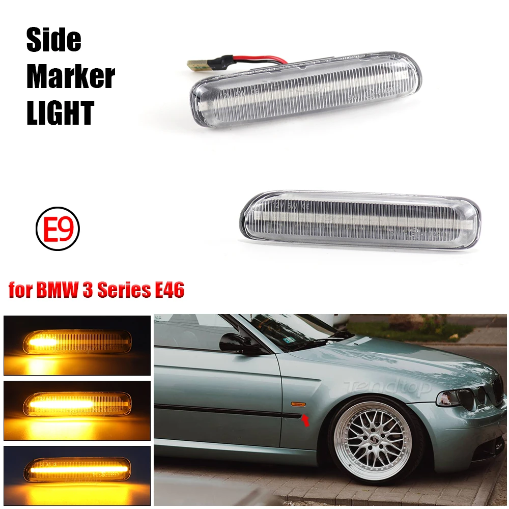 2pcs Dynamic Turn Signal LED Side Marker Light Flashing Indicator For BMW E46 3 Series Limo Coupe Compact Cabriolet Touring
2pcs Dynamic Turn Signal LED Side Marker Light Flashing Indicator For BMW E46 3 Series Limo Coupe Compact Cabriolet Touring