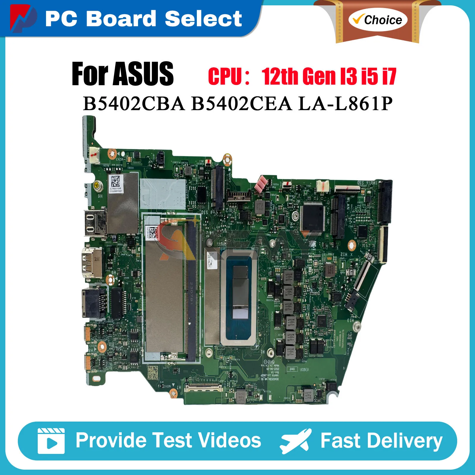 B5402CBA Laptop Motherboard For ASUS ExpertBook B5402CEA LA-L861P/B5402CE LA-L861P B5402CEAW Mainboard With 12th Gen I3 i5 i7
B5402CBA Laptop Motherboard For ASUS ExpertBook B5402CEA LA-L861P/B5402CE LA-L861P B5402CEAW Mainboard With 12th Gen I3 i5 i7