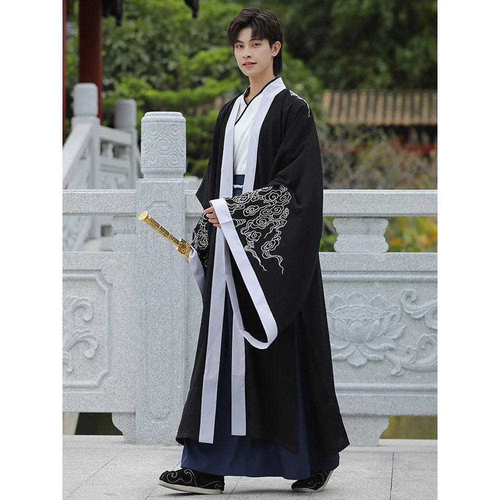 Hanfu men's scholar knight cloud pattern embroidered Chinese style big sleeve shirt full set
Hanfu men's scholar knight cloud pattern embroidered Chinese style big sleeve shirt full set