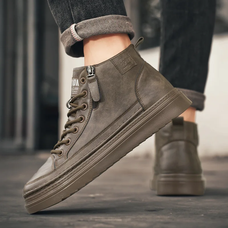 Spring New High-Top Men's Boots Casual Wear-Resistant Chef Shoes Leisure Leather Shoes Workwear Anti-Slip Shoes
Spring New High-Top Men's Boots Casual Wear-Resistant Chef Shoes Leisure Leather Shoes Workwear Anti-Slip Shoes