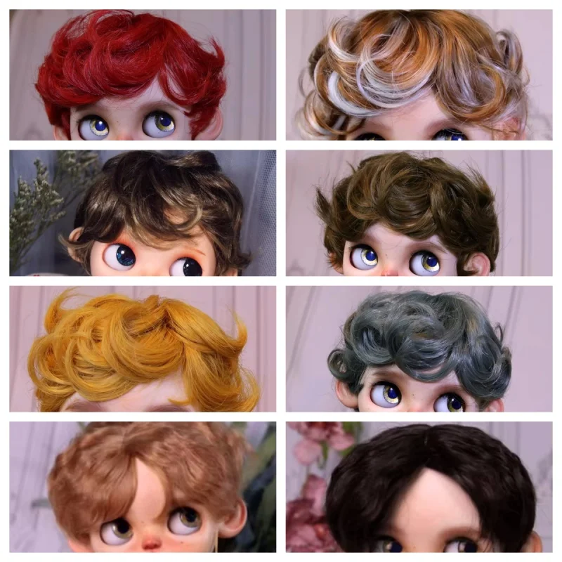 Blythes doll wig fits into the 1/6 style male European style curly hair with highlights dark brown mixed light imitation mohair
Blythes doll wig fits into the 1/6 style male European style curly hair with highlights dark brown mixed light imitation mohair