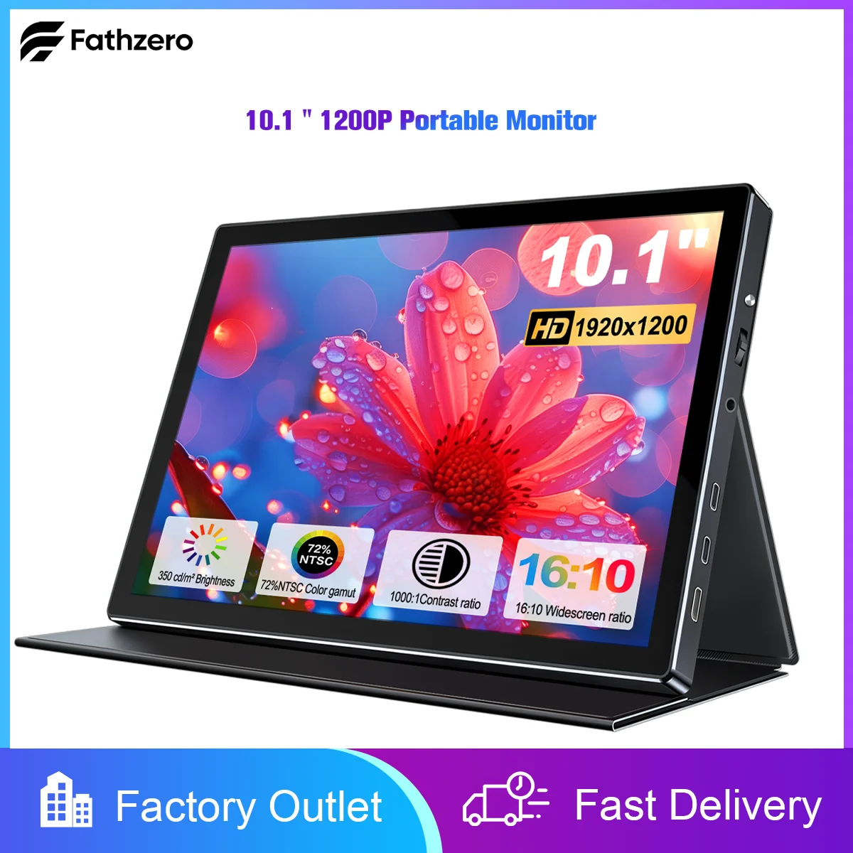 10.1 Inch Portable Gaming Monitor FHD1200P Builtin Speakers IPS Display 60Hz Designed For Entertainment Office and Mobile Crowds
10.1 Inch Portable Gaming Monitor FHD1200P Builtin Speakers IPS Display 60Hz Designed For Entertainment Office and Mobile Crowds