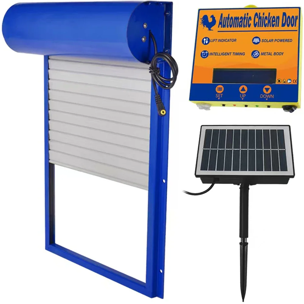 NEW Automatic Chicken Coop Door Solar Powerd Metal Rolling Curtain Chicken House Door with Timer for Chicken Duck Poultry
NEW Automatic Chicken Coop Door Solar Powerd Metal Rolling Curtain Chicken House Door with Timer for Chicken Duck Poultry