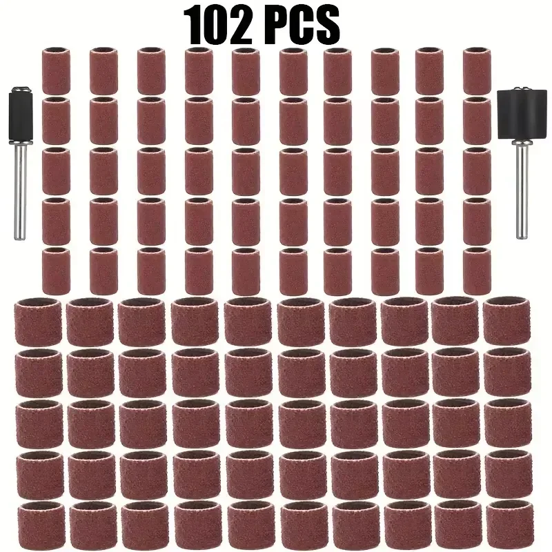 102pcs Sanding Drums Kit Sanding Band 1/2 1/4 Inch Sand Mandrels 80/120/180Grit Fit For Nail Drill Rotary Abrasive Tools
102pcs Sanding Drums Kit Sanding Band 1/2 1/4 Inch Sand Mandrels 80/120/180Grit Fit For Nail Drill Rotary Abrasive Tools