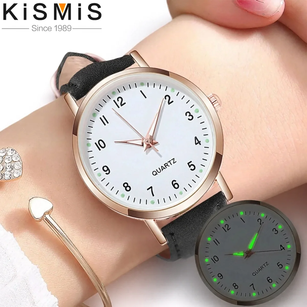Casual Round Quartz Watch Luminous Analog Wristwatch PU Leather Strap for Women Girls Students
Casual Round Quartz Watch Luminous Analog Wristwatch PU Leather Strap for Women Girls Students
