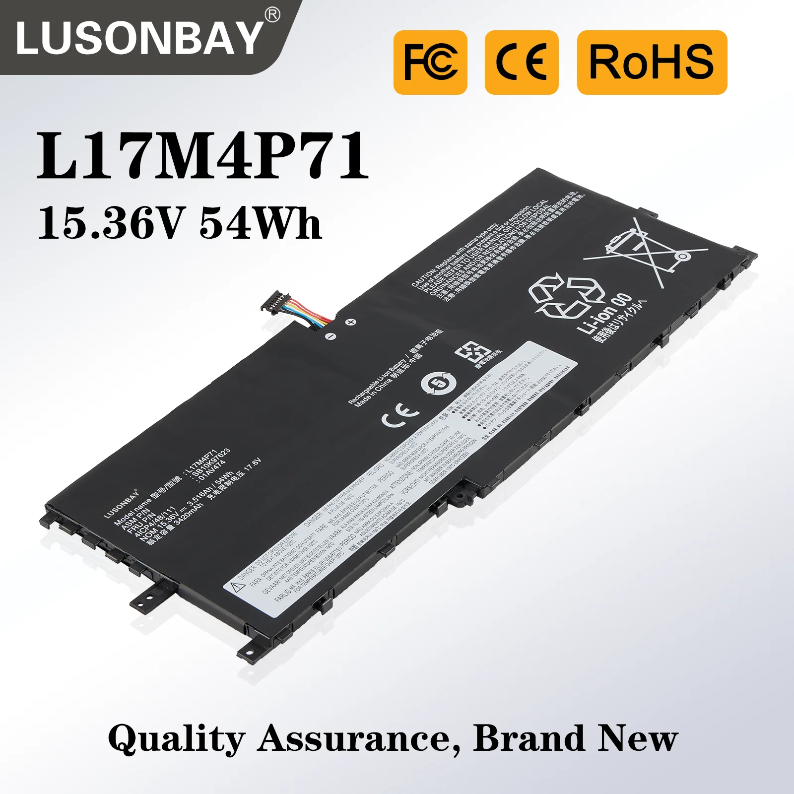 LUSONBAY 15.36V 54Wh L17M4P71 Laptop Battery for Lenovo ThinkPad X1 Yoga 3rd Gen Series L17M4P73 L17C4P71 01AV475 01AV474
LUSONBAY 15.36V 54Wh L17M4P71 Laptop Battery for Lenovo ThinkPad X1 Yoga 3rd Gen Series L17M4P73 L17C4P71 01AV475 01AV474