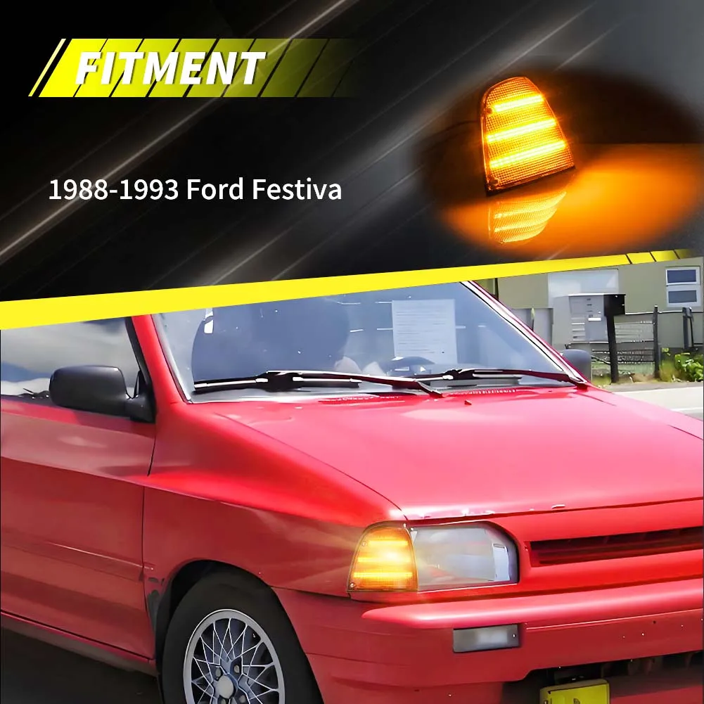  2PCS For 1988 1989 1990 1991 1992 1993 Ford Festiva Front Corner Light Turn Signal Light Turn Warning Side Marker Light W/LED
2PCS For 1988 1989 1990 1991 1992 1993 Ford Festiva Front Corner Light Turn Signal Light Turn Warning Side Marker Light W/LED