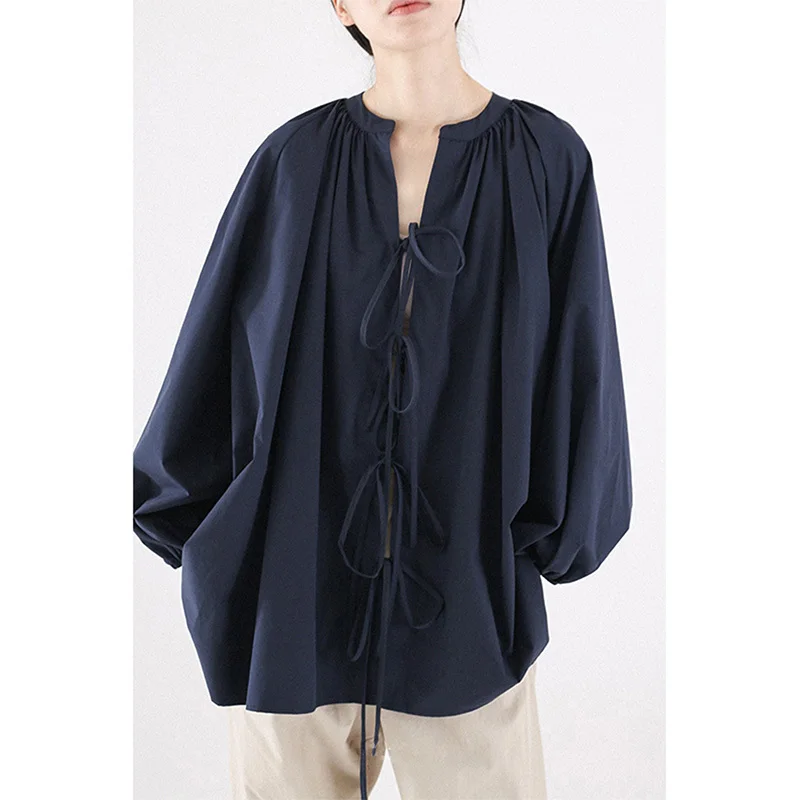 Spring Hollowed Out Lace Up Blouses Women Lantern Sleeve Loose Oversized Round Neck 100% Cotton Chic Tops
Spring Hollowed Out Lace Up Blouses Women Lantern Sleeve Loose Oversized Round Neck 100% Cotton Chic Tops