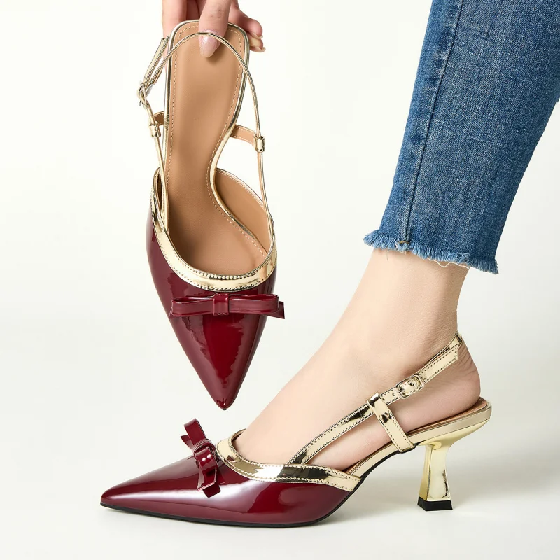 French-style pointed-toe single shoes with thin heels, color-blocking, fashionable women's high heels
French-style pointed-toe single shoes with thin heels, color-blocking, fashionable women's high heels