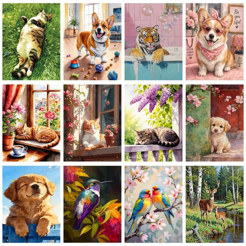 CHENISTORY Paint By Number Dog And Cat Kits DIY Home Decoration Painting By Numbers Drawing On Canvas HandPainted Art Gift
CHENISTORY Paint By Number Dog And Cat Kits DIY Home Decoration Painting By Numbers Drawing On Canvas HandPainted Art Gift