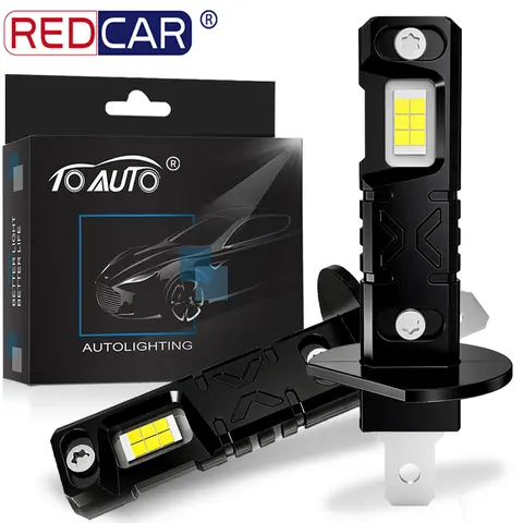 2Pcs H1 LED Headlight Bulbs CANBUS Lights 150W 60000LM CSP for Mini Lamp 1:1 Size New H1 Wireless Fanless Light 12V 6000K White