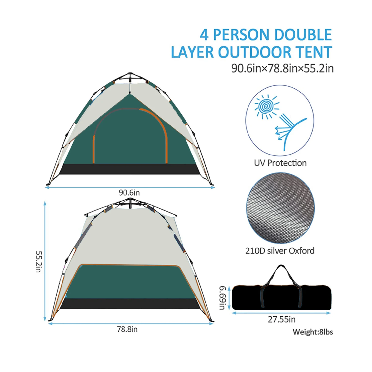 Camping dome tent is suitable for 2/3/4/5 people, waterproof, spacious, portable backpack tent, suitable for outdoor camping/hik
Camping dome tent is suitable for 2/3/4/5 people, waterproof, spacious, portable backpack tent, suitable for outdoor camping/hik
