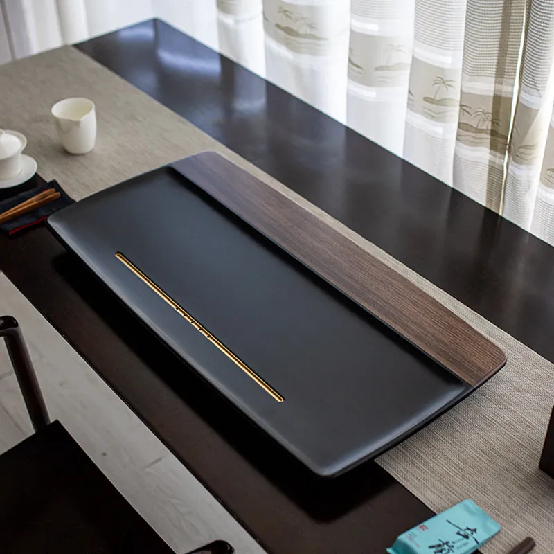 Tableware Luxury Tea Tray Stone Office Drainage Valet Chinese Kitchen Black Long Tea Tray Living Room Bandejas Home Decorationgs
Tableware Luxury Tea Tray Stone Office Drainage Valet Chinese Kitchen Black Long Tea Tray Living Room Bandejas Home Decorationgs