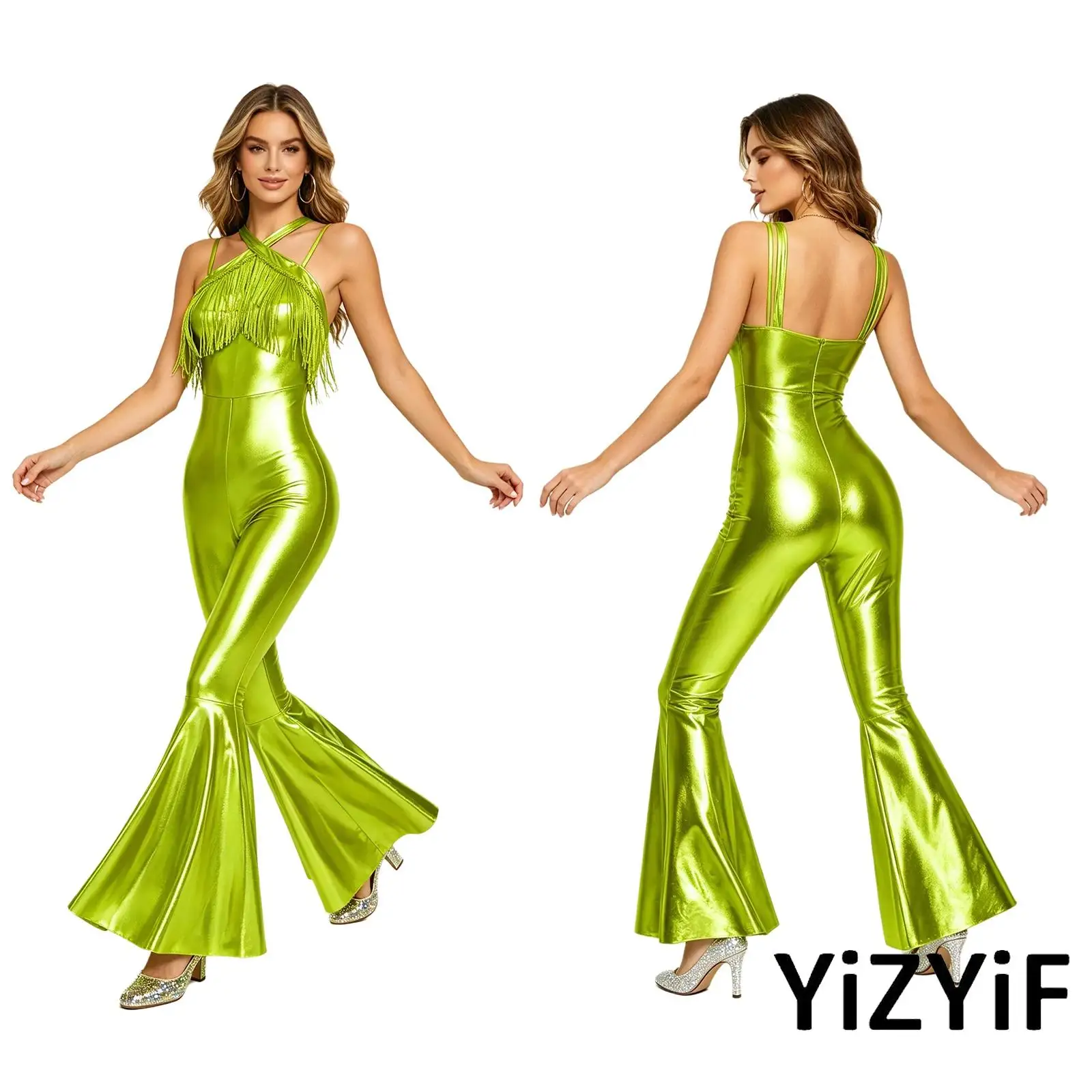 Metallic Sequin Pageant Performance Jumpsuit for Women Spaghetti Straps Tassels Back Zipper Bodysuit for Jazz Disco Dance Club
Metallic Sequin Pageant Performance Jumpsuit for Women Spaghetti Straps Tassels Back Zipper Bodysuit for Jazz Disco Dance Club