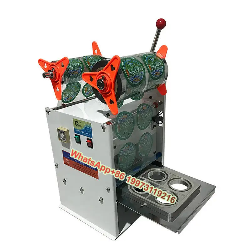 Мини-электрический 4-чашка для йогурта, ручной пресс, желейная чашка, упаковка для напитков, пузырьковый чай, фольга, бумажный пакет, машина для запечатывания бочонков 
Мини-электрический 4-чашка для йогурта, ручной пресс, желейная чашка, упаковка для напитков, пузырьковый чай, фольга, бумажный пакет, машина для запечатывания бочонков