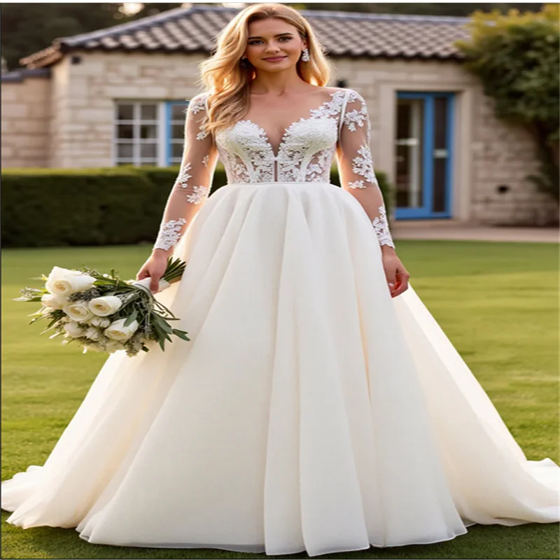 A- Line Lace Wedding Dress Vestido de Novia Boda Платье Свадебное Feestjurken Ball Gown Wedding Dress Beaded Bodi
A- Line Lace Wedding Dress Vestido de Novia Boda Платье Свадебное Feestjurken Ball Gown Wedding Dress Beaded Bodi