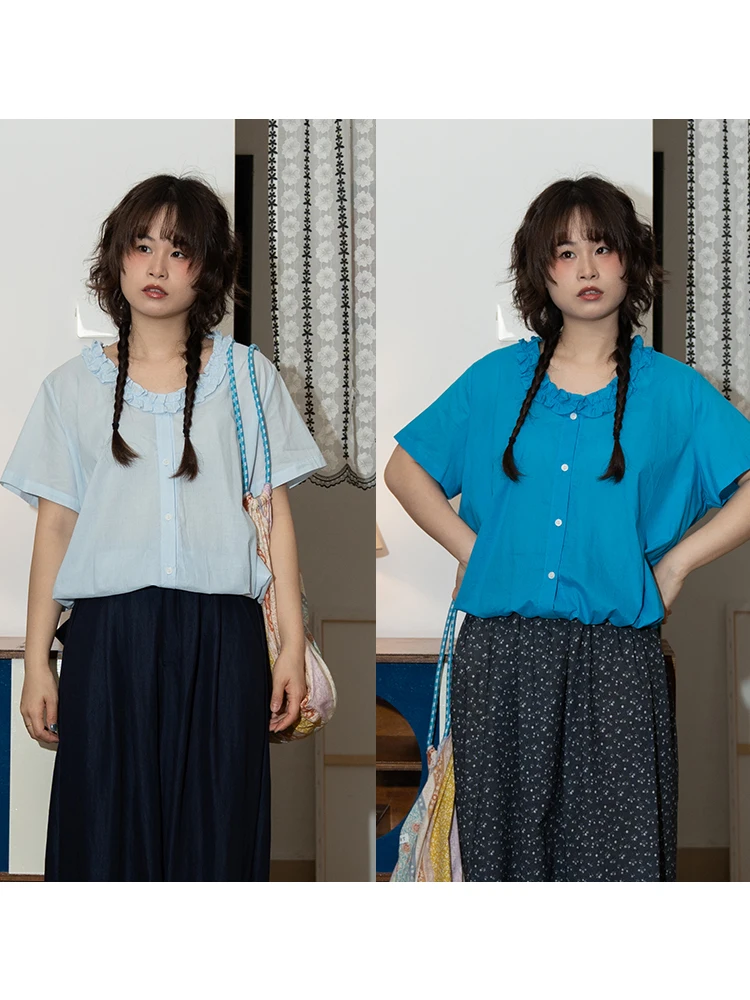 Ретро-японская однотонная рубашка с коротким рукавом на одной пуговице, дышащая, легкая, летняя, приталенная, с цветочным воротником
Ретро-японская однотонная рубашка с коротким рукавом на одной пуговице, дышащая, легкая, летняя, приталенная, с цветочным воротником